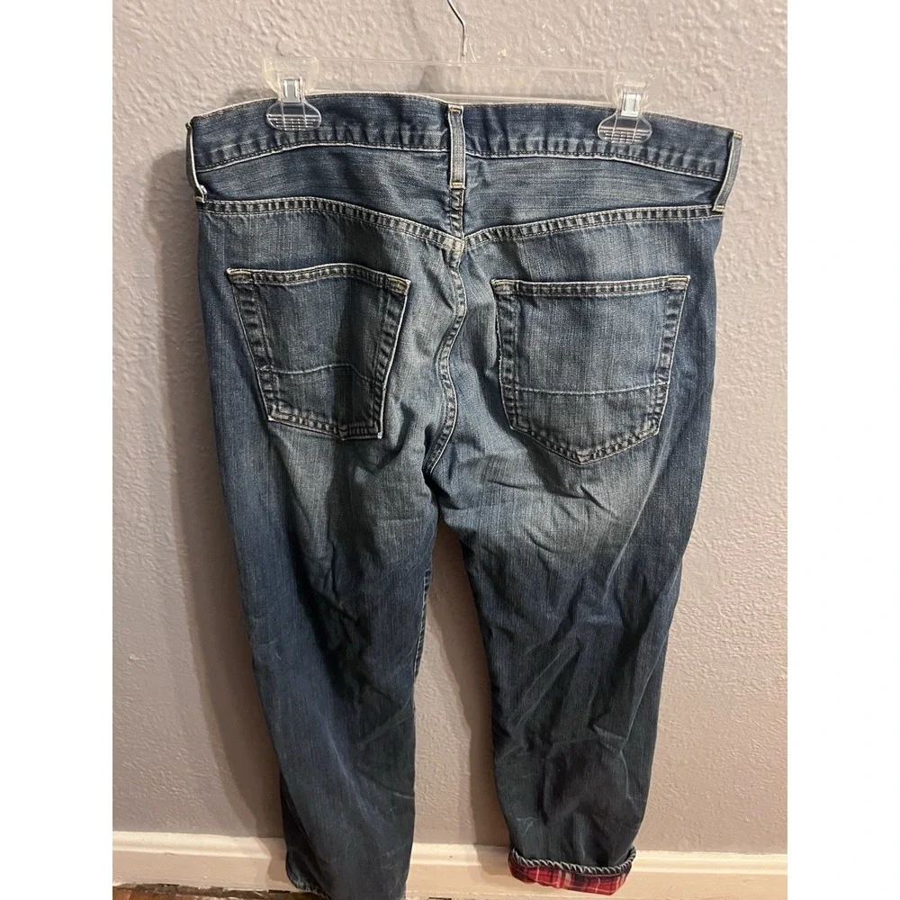 Vintage J Crew Flannel Lined Jeans Mens 38x34 Denim Straight‎ Fit